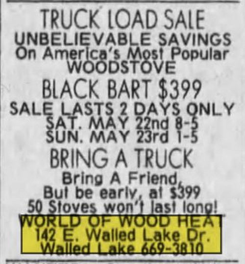 Dick Morris Chevrolet (Walled Lake Chrysler Plymouth) - May 1982 World Of Wood Heat